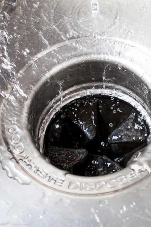 garbage disposal in a sink