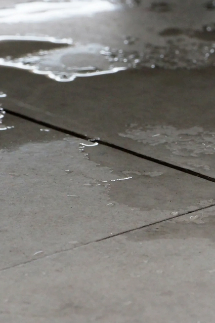 water on a concrete foundation