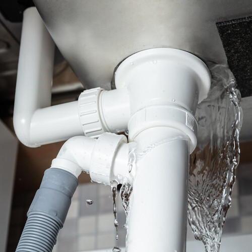 water pouring from pipes