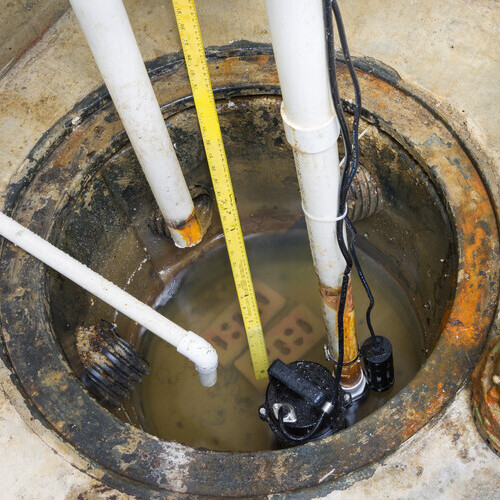 overhead view of a lift station pump