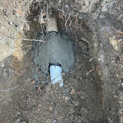damaged water line in the ground